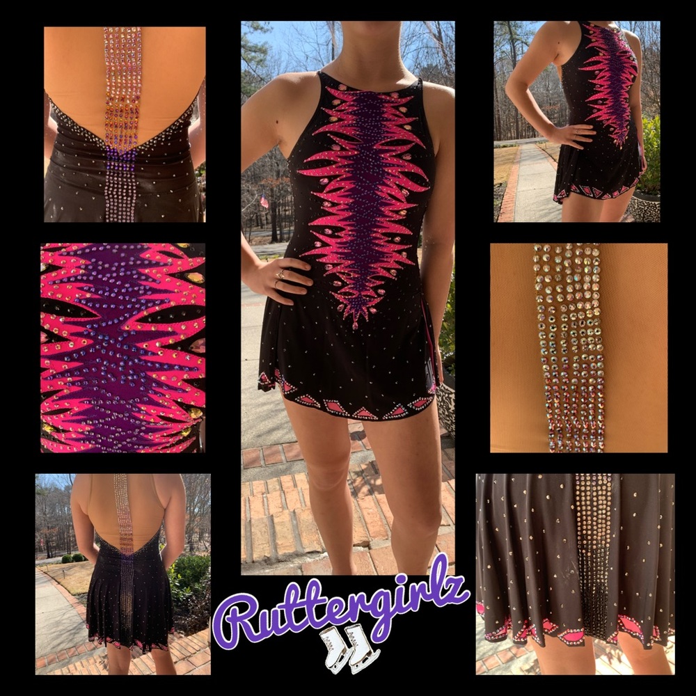 Spunky Custom Black/Pink Competition Dress